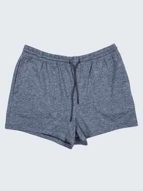 OFFLINE Heathered Blue Knit Shorts S Pull On Drawstring Jersey Pockets Relaxed